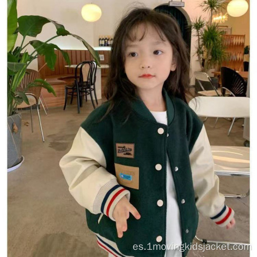 Chaqueta de uniforme de béisbol de invierno para niñas Chaqueta de manga larga